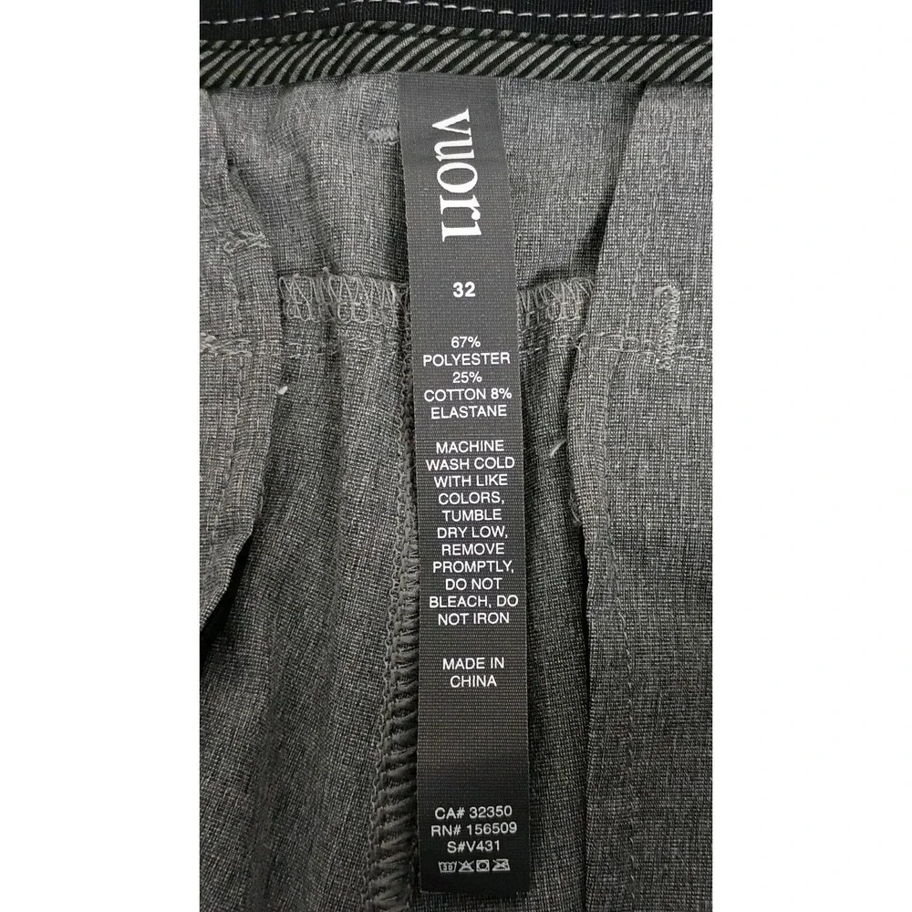 Vuori Aim V431 Pants Mens Chino Pants Sz  32x27 Gray  4  Way Stretch Slim Fit